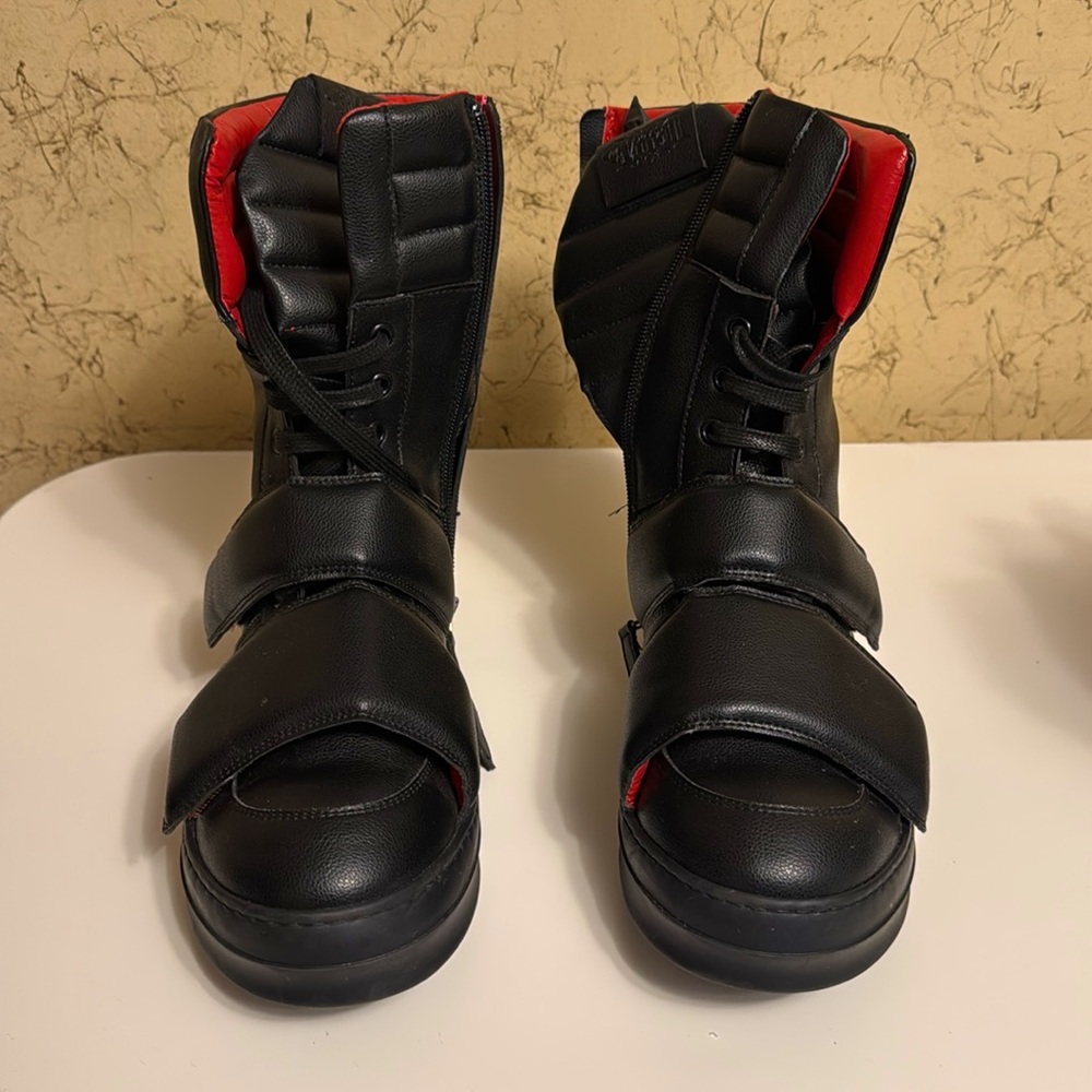 Kat Von D Shadowplay Black Vegan Leather Sneaker Boot Size 8